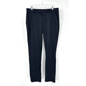 MIZZEN + MAIN solid upton chino pants flat front stretch straight leg black 34W